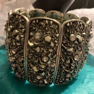 Vintage Silver Crystal Rhinestone Bracelet